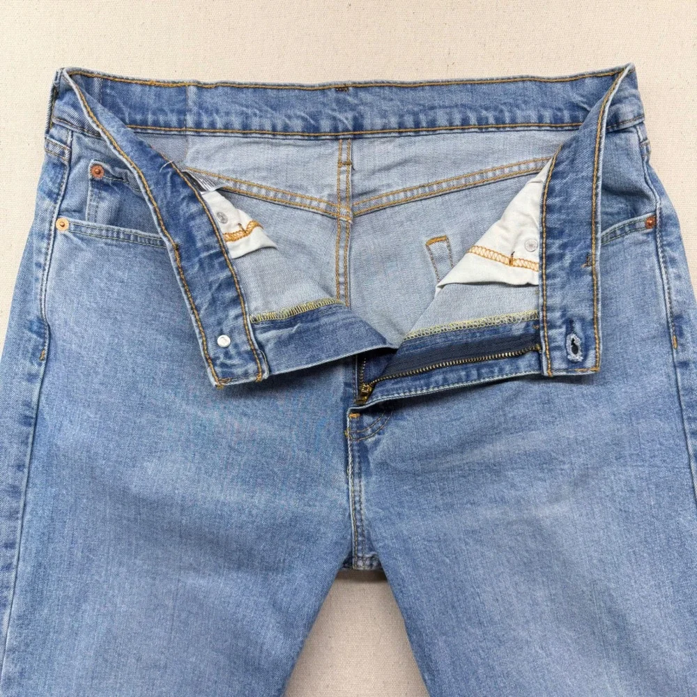 Levis 505 Regular Fit Straight Leg Jeans Mens 36x34 Medium Wash Blue Denim